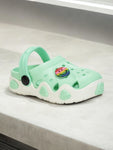 Smily Applique Anti-Slip Clogs - Green