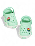 Smily Applique Anti-Slip Clogs - Green