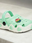 Smily Applique Anti-Slip Clogs - Green