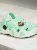 Smily Applique Anti-Slip Clogs - Green