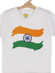 Half Sleeve Flag Printed Tshirt - White