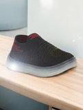 Casual Slip On Shoes With Led Light - Black