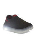 Casual Slip On Shoes With Led Light - Black