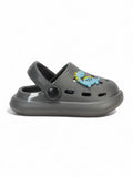 Marble Look Dinosaur Applique Anti-Slip Clogs - Grey