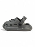 Marble Look Mushroom Applique Anti-Slip Clogs - Grey