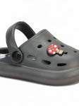 Marble Look Mushroom Applique Anti-Slip Clogs - Grey