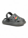 Marble Look Smily Applique Anti-Slip Clogs - Grey