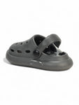 Marble Look Smily Applique Anti-Slip Clogs - Grey