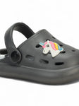 Marble Look Unicorn Applique Anti-Slip Clogs - Grey