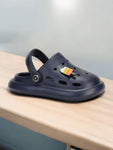 Marble Look Ice Cream Applique Anti-Slip Clogs - Navy Blue