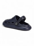 Marble Look Ice Cream Applique Anti-Slip Clogs - Navy Blue