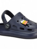 Marble Look Ice Cream Applique Anti-Slip Clogs - Navy Blue