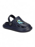 Marble Look Dinosaur Applique Anti-Slip Clogs - Navy Blue