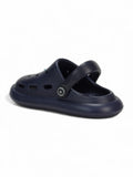 Marble Look Dinosaur Applique Anti-Slip Clogs - Navy Blue
