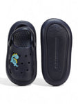 Marble Look Dinosaur Applique Anti-Slip Clogs - Navy Blue