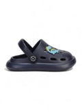 Marble Look Dinosaur Applique Anti-Slip Clogs - Navy Blue