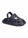 Marble Look Hot Air Balloon Applique Anti-Slip Clogs - Navy Blue