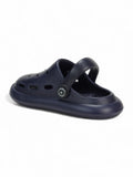 Marble Look Hot Air Balloon Applique Anti-Slip Clogs - Navy Blue