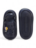 Marble Look Hot Air Balloon Applique Anti-Slip Clogs - Navy Blue
