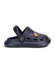 Marble Look Smily Applique Anti-Slip Clogs - Navy Blue