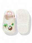 Rabbit Applique Anti-Slip Clogs - Cream