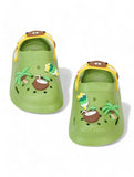 Bear Applique Anti-Slip Clogs - Green