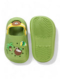 Bear Applique Anti-Slip Clogs - Green