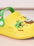 Bear Applique Anti-Slip Clogs - Yellow