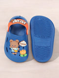 Bear Applique Anti-Slip Clogs - Navy Blue