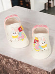 Rabbit Applique Anti-Slip Clogs - Cream