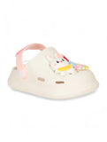 Rabbit Applique Anti-Slip Clogs - Cream