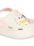 Rabbit Applique Anti-Slip Clogs - Cream