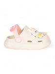 Rabbit Applique Anti-Slip Clogs - Cream