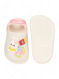 Rabbit Applique Anti-Slip Clogs - Cream