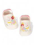 Rabbit Applique Anti-Slip Clogs - Cream