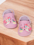 Dog Applique Anti-Slip Clogs - Deep Pink