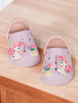 Dog Applique Anti-Slip Clogs - Mauve