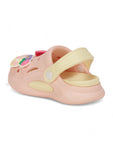 Dog Applique Anti-Slip Clogs - Peach