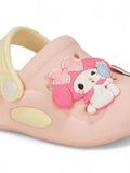 Dog Applique Anti-Slip Clogs - Peach