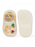 Crocodile Applique Anti-Slip Clogs - Cream