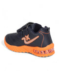 Double Velcro Casual Shoes With Light- Black