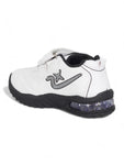 Double Velcro Casual Shoes With Light- White