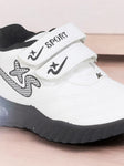 Double Velcro Casual Shoes With Light- White