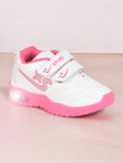 Double Velcro Casual Shoes With Light - White