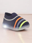 Casual Slip On Shoes With Led Light - Navy Blue