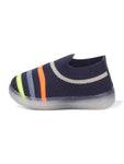 Casual Slip On Shoes With Led Light - Navy Blue