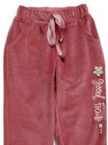 Velvet Finish Solid Colour Lower With Applique - Deep Pink