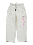 Velvet Finish Solid Colour Lower With Applique - White