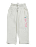 Velvet Finish Solid Colour Lower With Applique - White