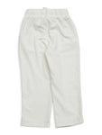 Velvet Finish Solid Colour Lower With Applique - White